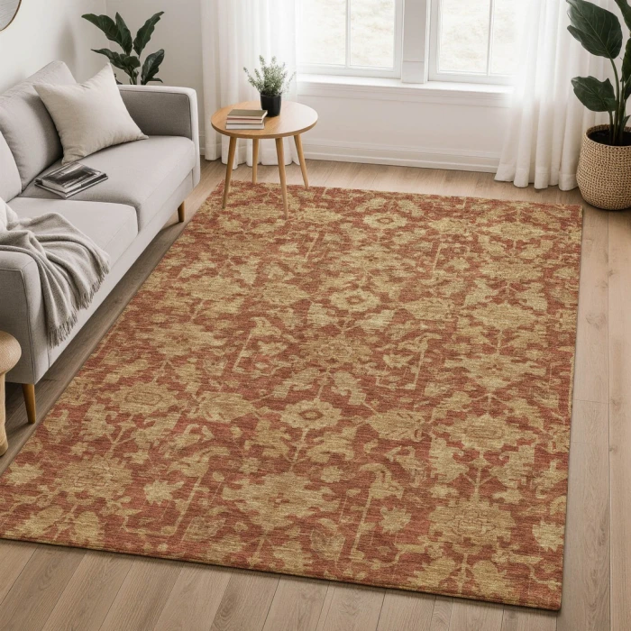Addison Mayfield Orange AMF2358 - 8ft. Round Rug