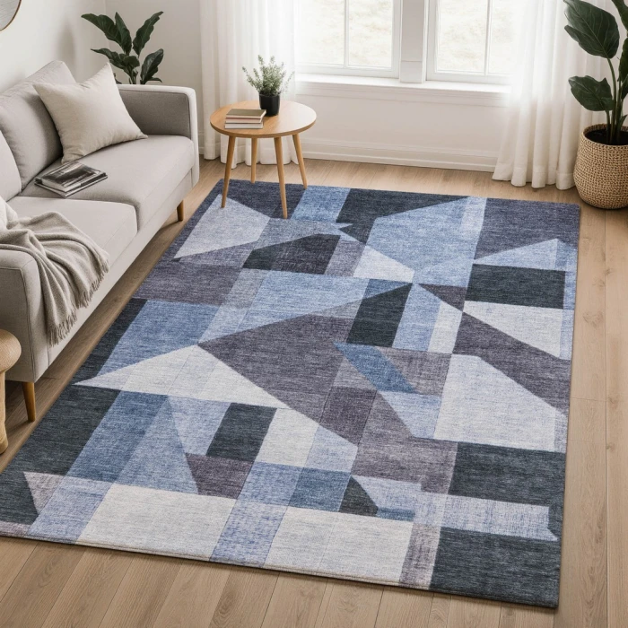 Addison Mayfield Blue AMF2365 - 8ft. Round Rug