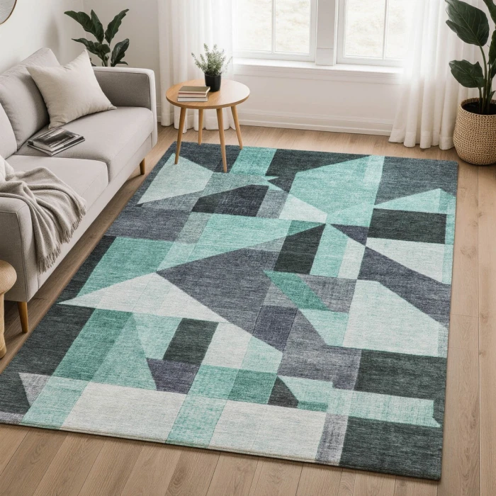 Addison Mayfield Teal AMF2365 5ft. x 7ft. 6in. Rect. Rug