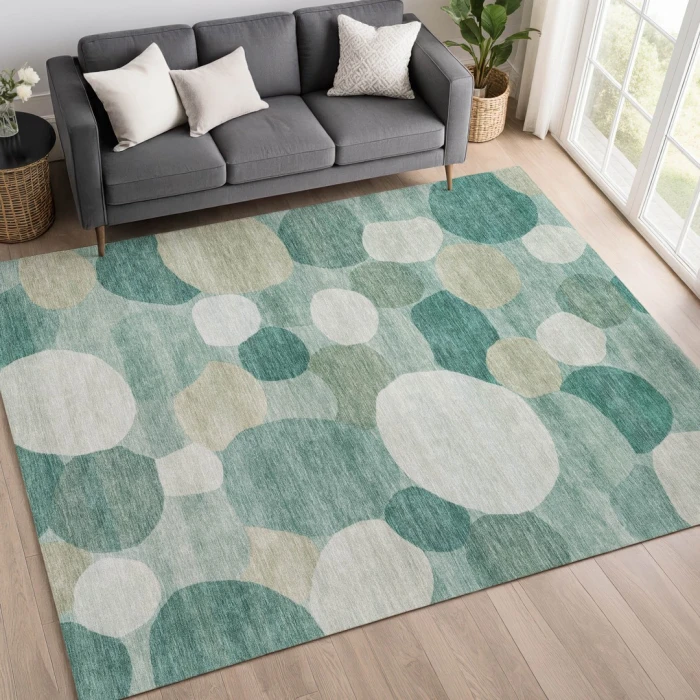Addison Mayfield Teal AMF2375 - 8ft. Round Rug