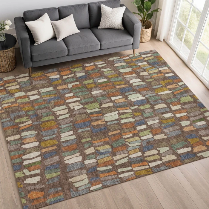 Addison Mayfield Brown AMF2377 - 8ft. Round Rug