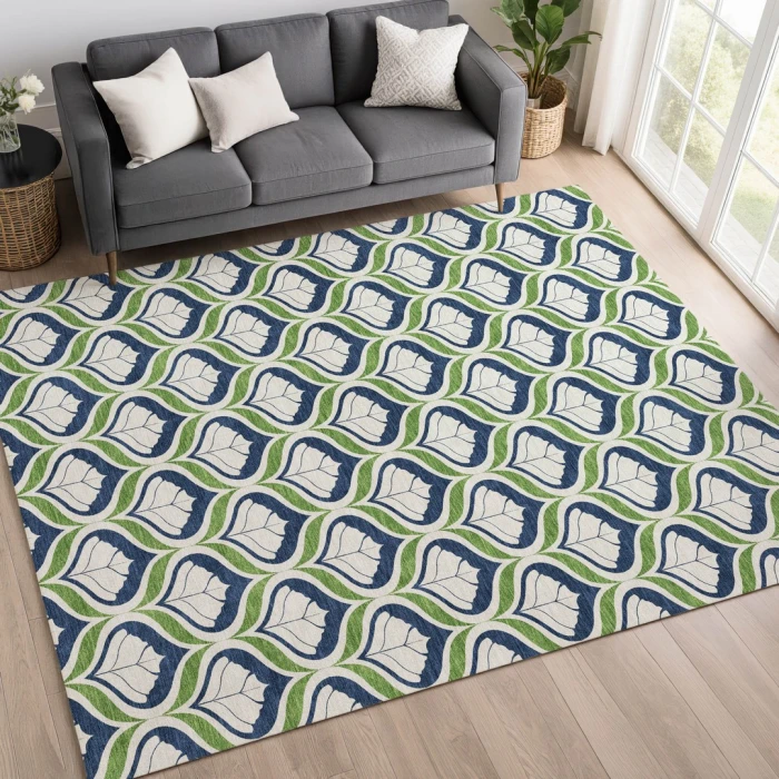 Addison Mayfield Blue AMF2379 - 8ft. Round Rug
