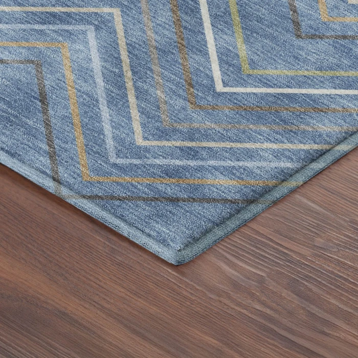 Addison Mayfield Blue AMF2392 - 8ft. Round Rug