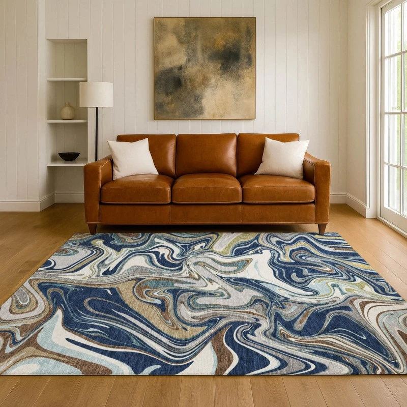 Addison Mayfield Blue AMF2395 - 8ft. Round Rug
