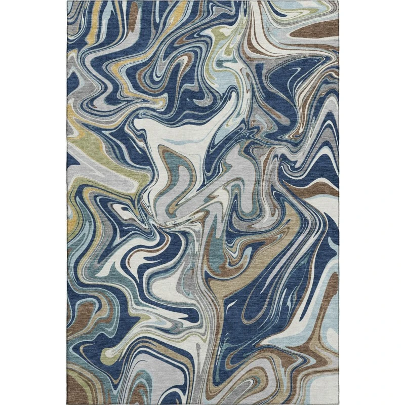 Addison Mayfield Blue AMF2395 - 8ft. Round Rug