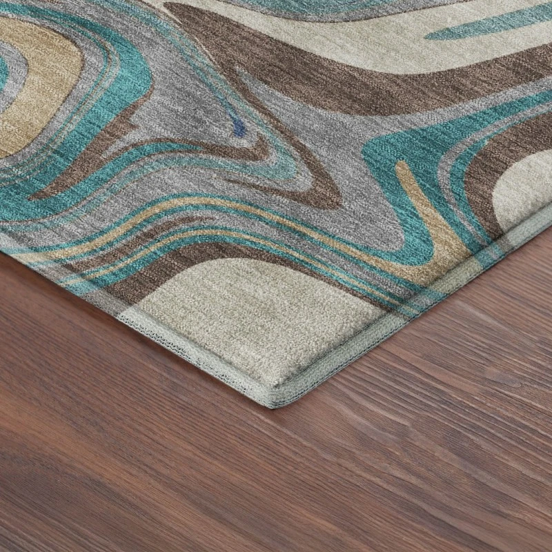 Addison Mayfield Teal AMF2395 - 8ft. Round Rug