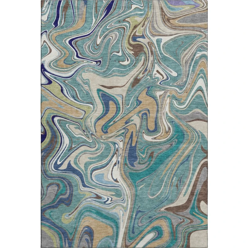 Addison Mayfield Teal AMF2395 - 8ft. Round Rug