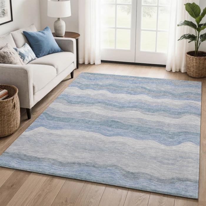 Addison Mayfield Blue AMF2397 - 8ft. Round Rug