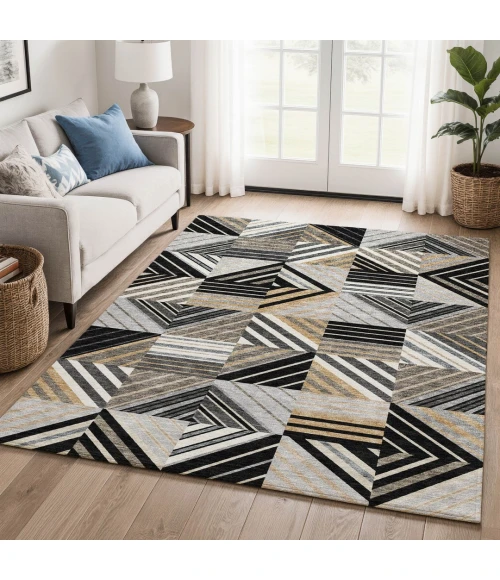 Addison Mayfield Black AMF2399 - 8ft. Round Rug