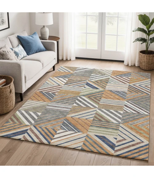 Addison Mayfield Orange AMF2399 - 8ft. Round Rug