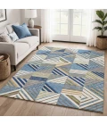 Addison Mayfield Blue AMF2399 - 8ft. Round Rug