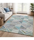 Addison Mayfield Teal AMF2399 - 8ft. Round Rug