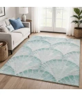 Addison Mayfield Teal AMF2401 - 8ft. Round Rug