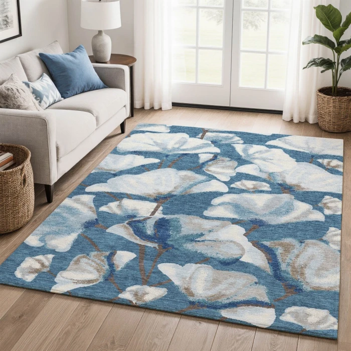 Addison Mayfield Blue AMF2405 - 8ft. Round Rug