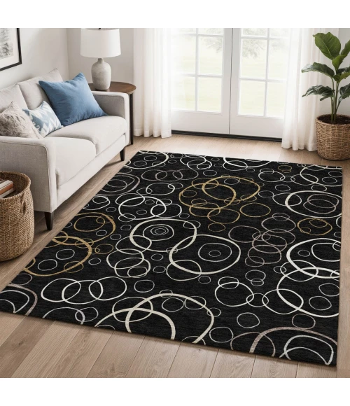 Addison Mayfield Black AMF2408 - 8ft. Round Rug