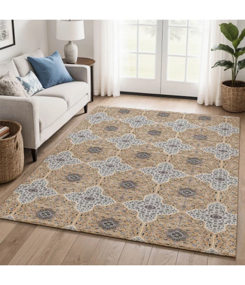 Addison Mayfield Orange AMF2410 - 8ft. Round Rug