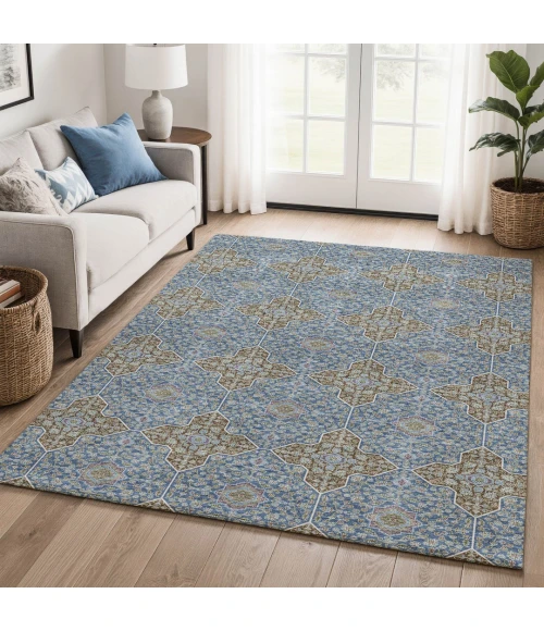 Addison Mayfield Blue AMF2410 - 8ft. Round Rug