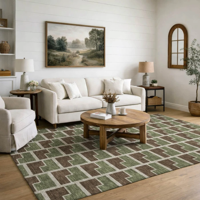 Addison Mayfield Brown AMF2416 - 8ft. Round Rug