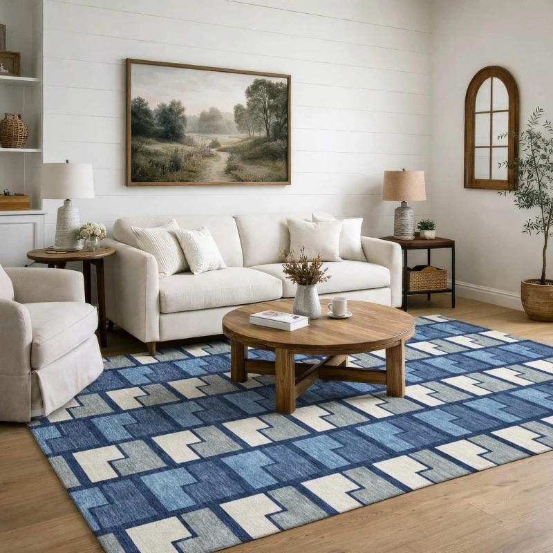 Addison Mayfield Blue AMF2417 - 8ft. Round Rug