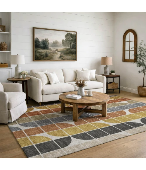Addison Mayfield Brown AMF2418 - 8ft. Round Rug