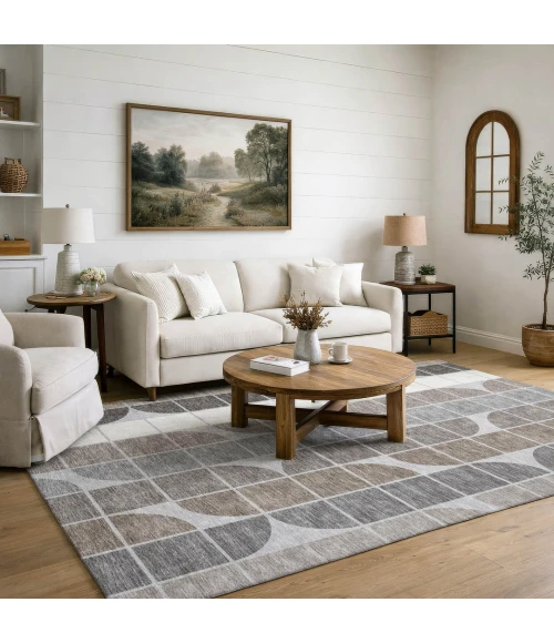 Addison Mayfield Gray AMF2418 - 8ft. Round Rug