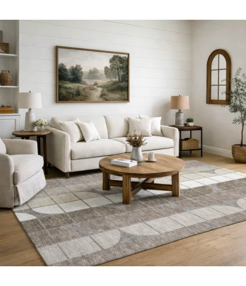 Addison Mayfield Brown AMF2418 - 8ft. Round Rug