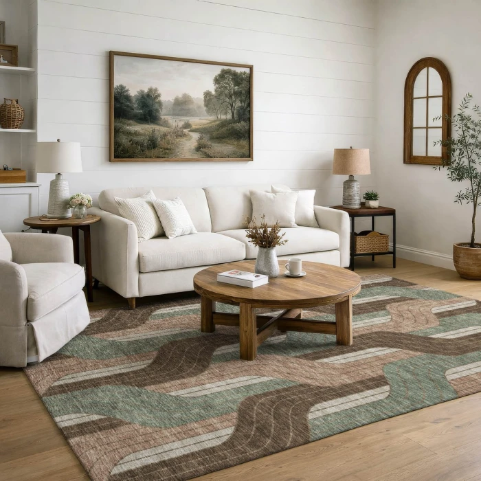 Addison Mayfield Brown AMF2422 - 8ft. Round Rug