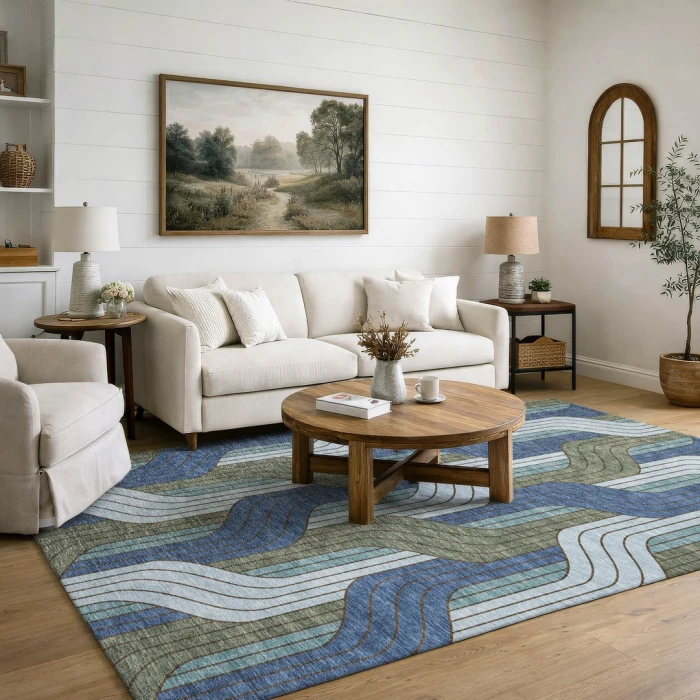 Addison Mayfield Blue AMF2422 2ft. 3in. x 7ft. 6in. Rect. Rug