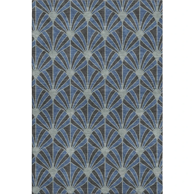 Addison Mayfield Blue AMF2426 - 8ft. Round Rug