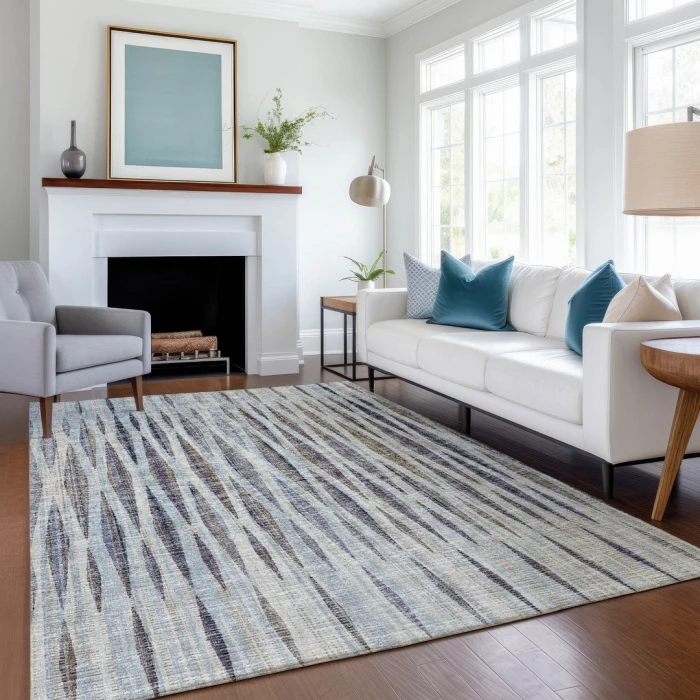 Addison Mayfield Blue AMF31 - 8ft. Round Rug