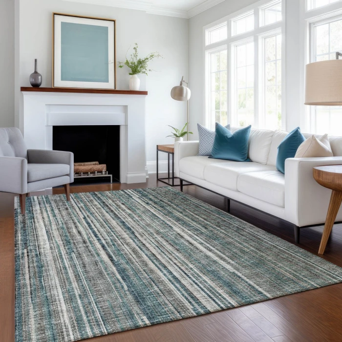 Addison Mayfield Teal AMF31 - 8ft. Round Rug