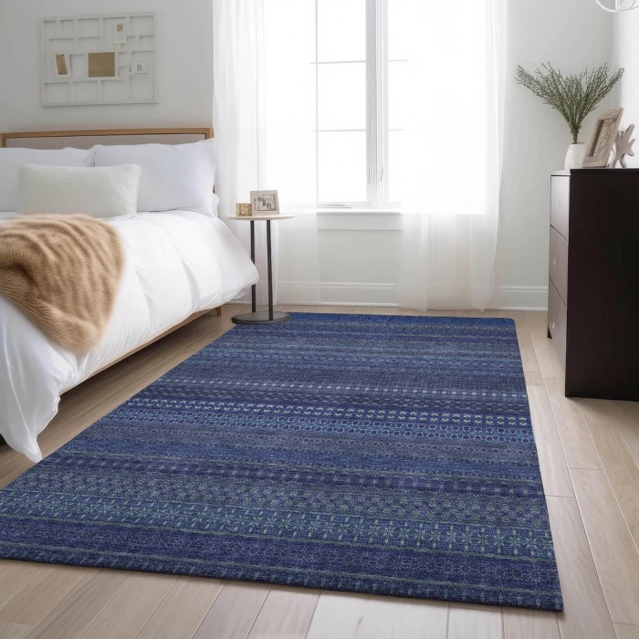 Addison Mayfield Blue AMF527 - 8ft. Round Rug