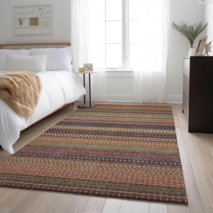 Addison Mayfield Orange AMF527 - 8ft. Round Rug