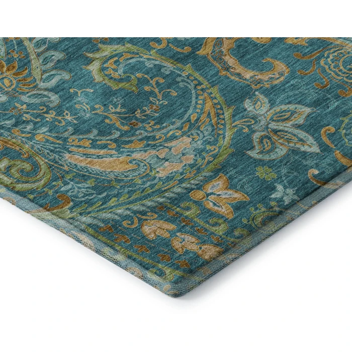 Addison Mayfield Teal AMF533 - 8ft. Round Rug