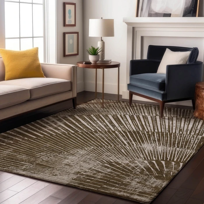 Addison Mayfield Brown AMF542 - 8ft. Round Rug