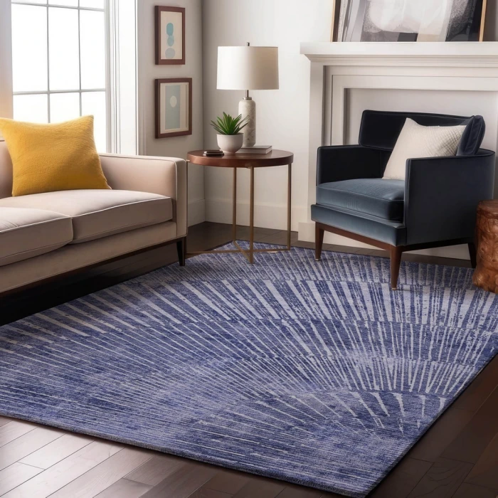 Addison Mayfield Blue AMF542 - 8ft. Round Rug