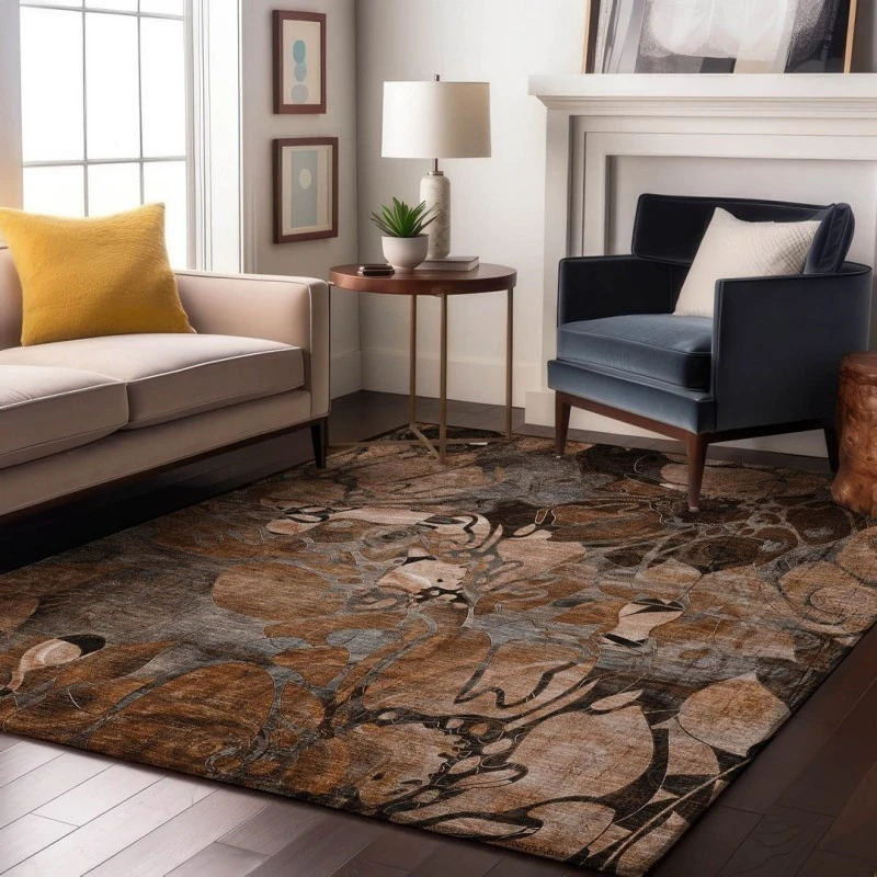 Addison Mayfield Orange AMF558 - 8ft. Round Rug