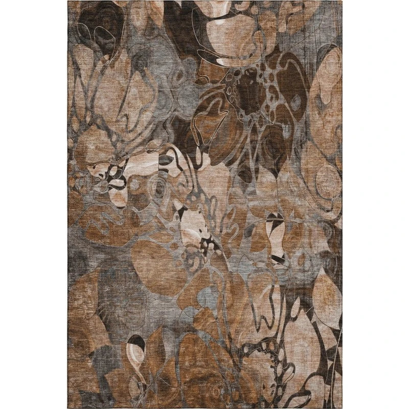 Addison Mayfield Orange AMF558 - 8ft. Round Rug