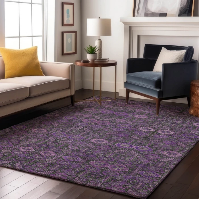 Addison Mayfield Purple AMF574 - 8ft. Round Rug