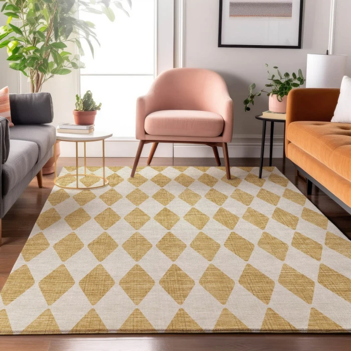 Addison Mayfield Gold AMF578 - 8ft. Round Rug