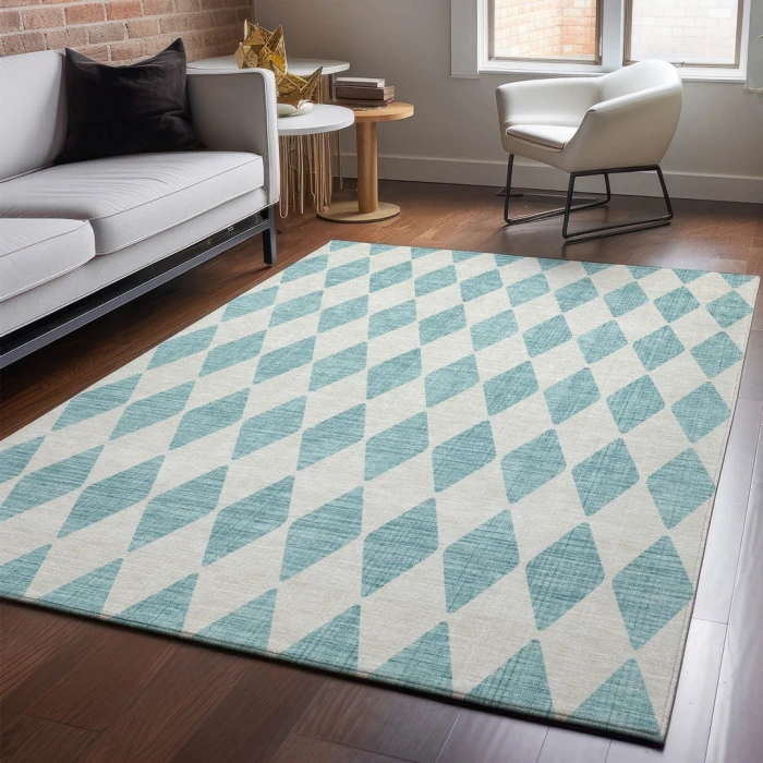Addison Mayfield Teal AMF578 - 8ft. Round Rug