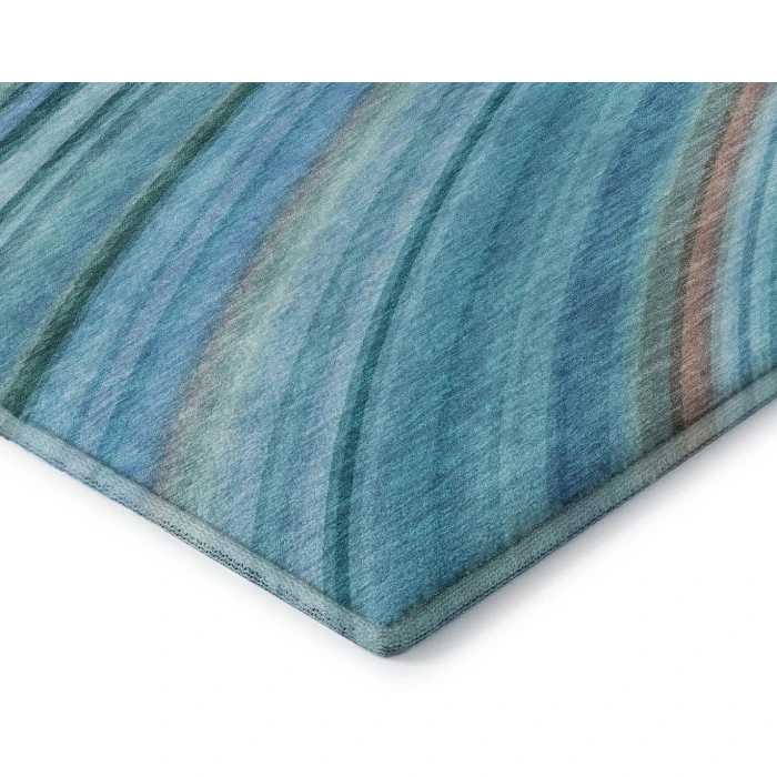 Addison Mayfield Teal AMF585 - 8ft. Round Rug