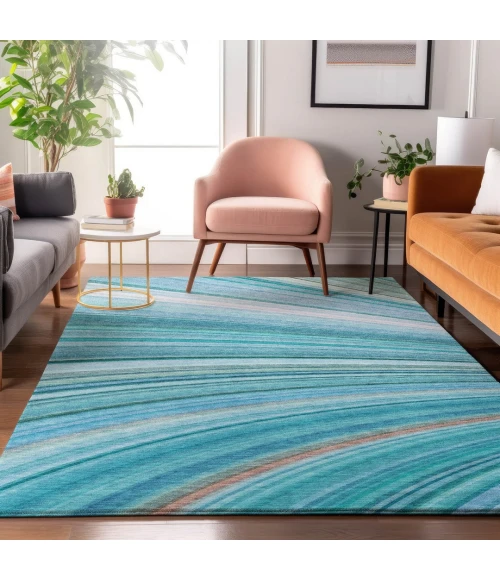 Addison Mayfield Teal AMF585 8ft. x 10ft. Rect. Rug