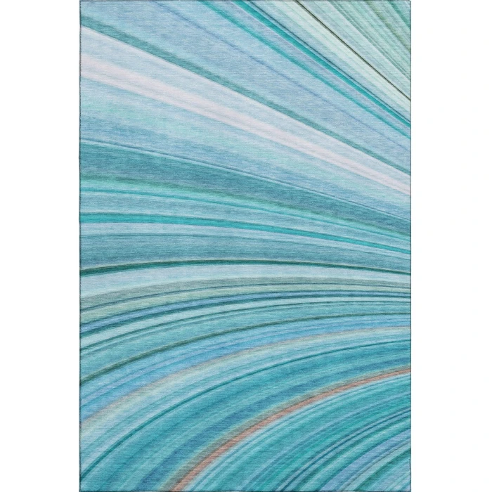 Addison Mayfield Teal AMF585 - 8ft. Round Rug