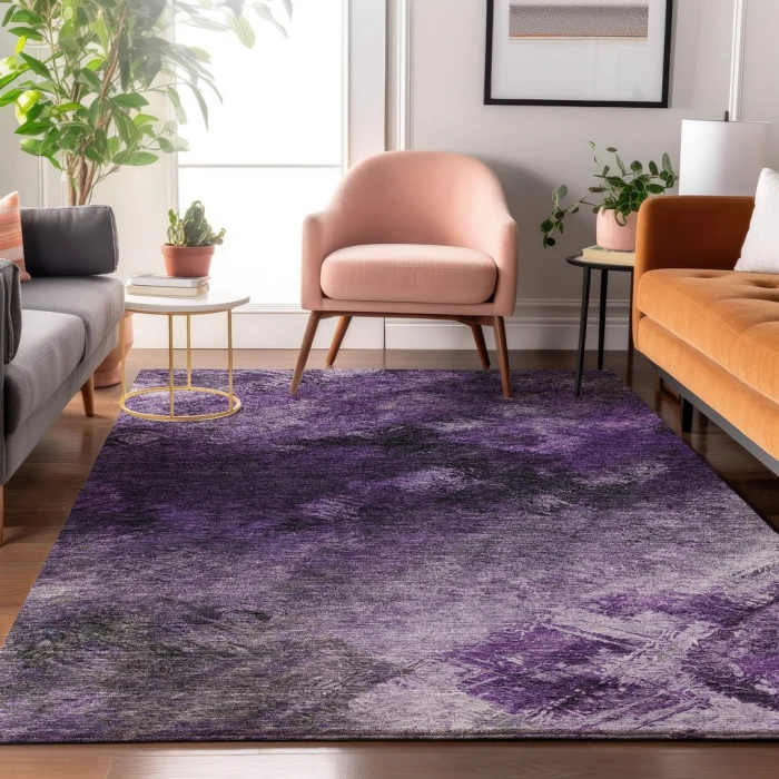 Addison Mayfield Purple AMF590 - 8ft. Round Rug