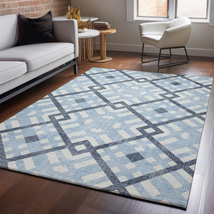 Addison Mayfield Blue AMF616 - 8ft. Round Rug