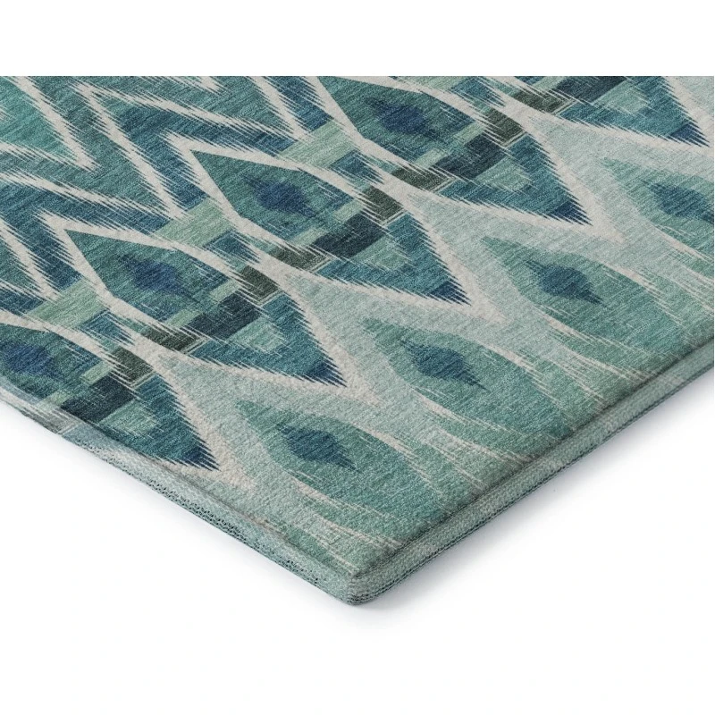 Addison Mayfield Teal AMF617 - 8ft. Round Rug