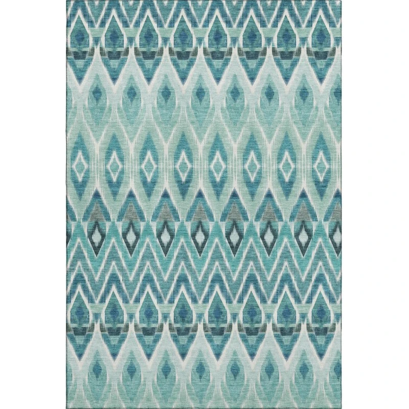 Addison Mayfield Teal AMF617 - 8ft. Round Rug