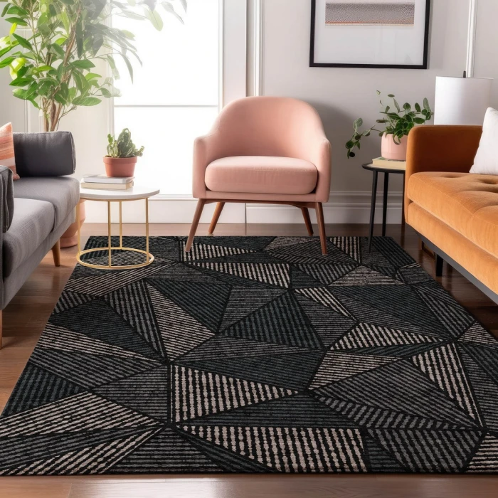 Addison Mayfield Black AMF618 8ft. x 10ft. Rect. Rug
