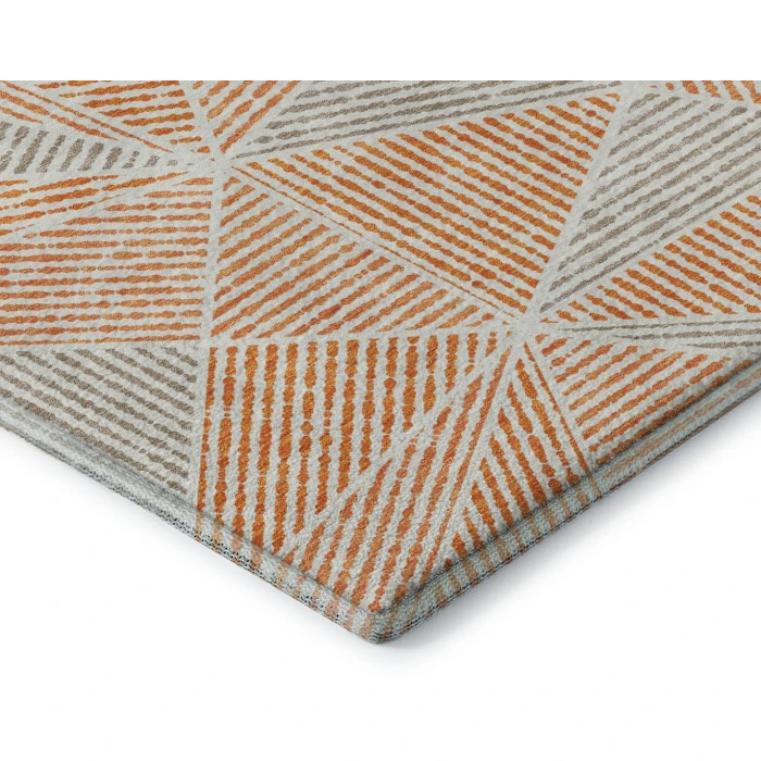Addison Mayfield Orange AMF618 - 8ft. Round Rug